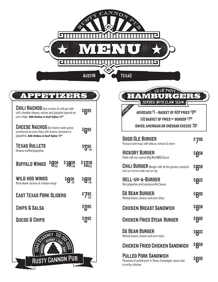 RCP Menu Side 1